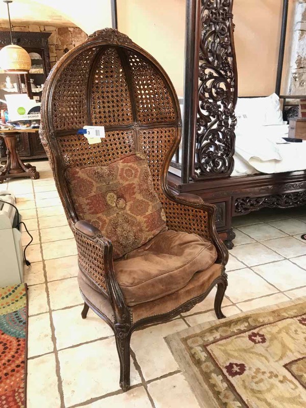 lot 3 image: Balloon Back Cane Chair
