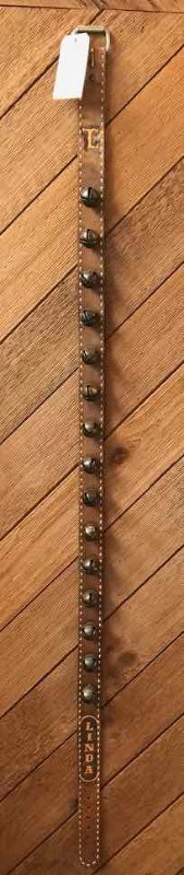lot 6 image: Christmas Bells, Long Leather Strap (Linda)