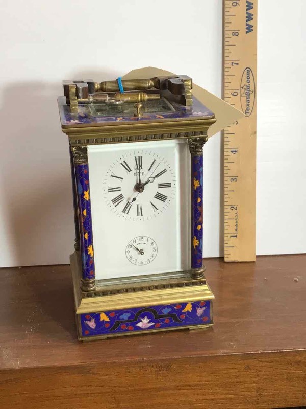 lot 19 image: Clock  Cloissonne M.F.E.