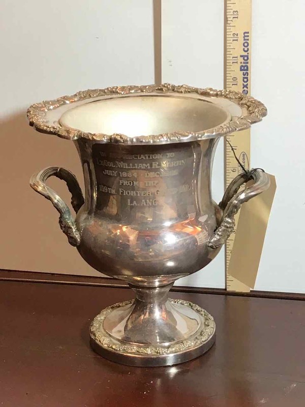 lot 26 image: Champagne Bucket, Silver Plate, Grape Cluster Pattern, Engraved