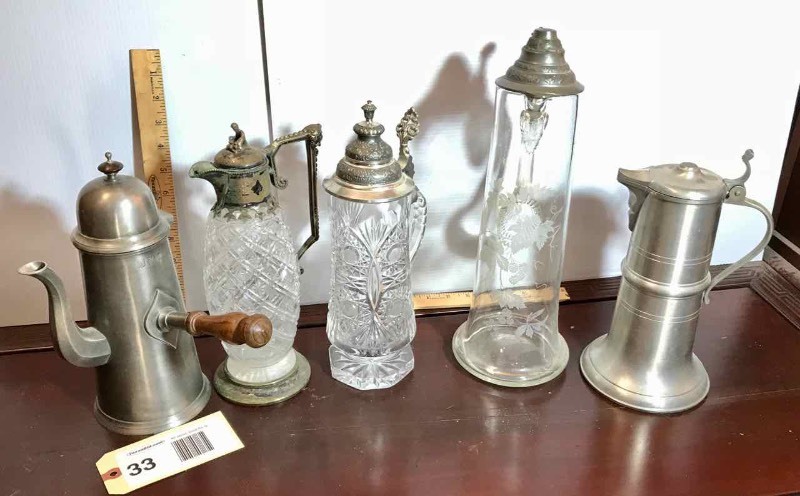 lot 33 image: (5) ChocolateCoffeeTea Pots