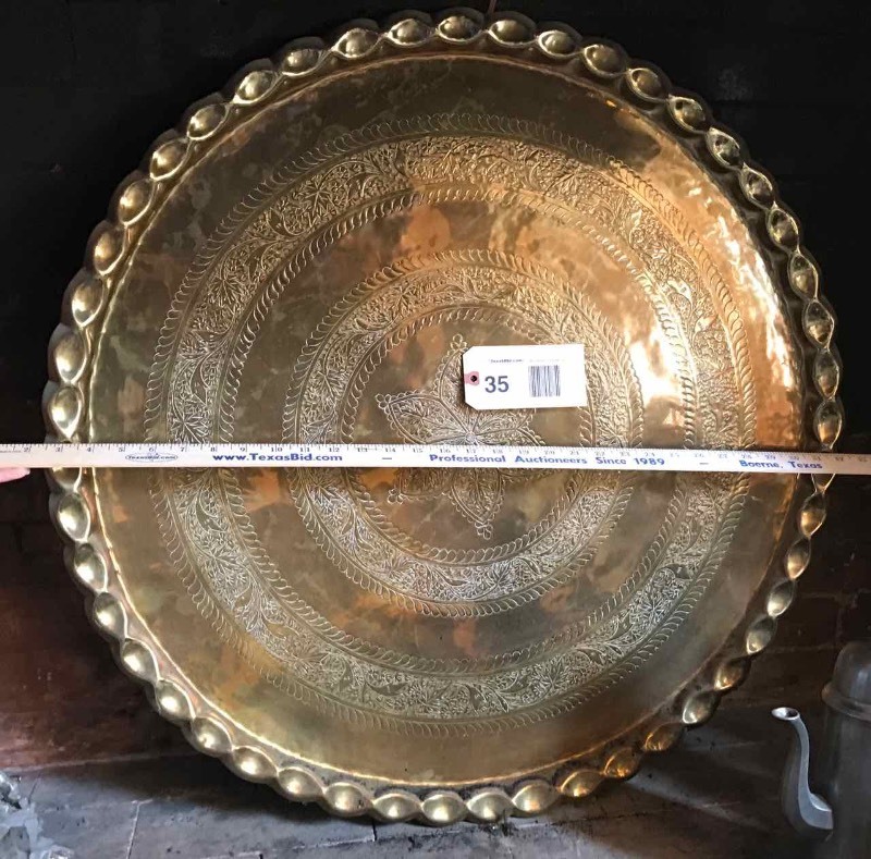 lot 35 image: Large Brass Round Platter