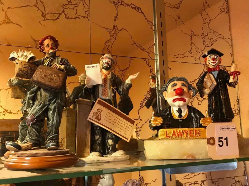 lot 51 image: (4) Figurines  LawyersClowns