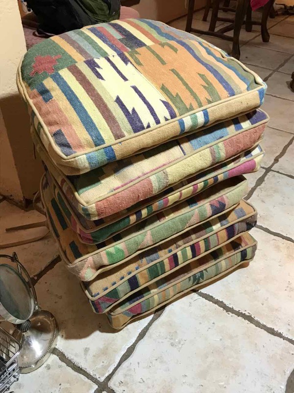 lot 115 image: (6) Southwest Style Chair Cushions