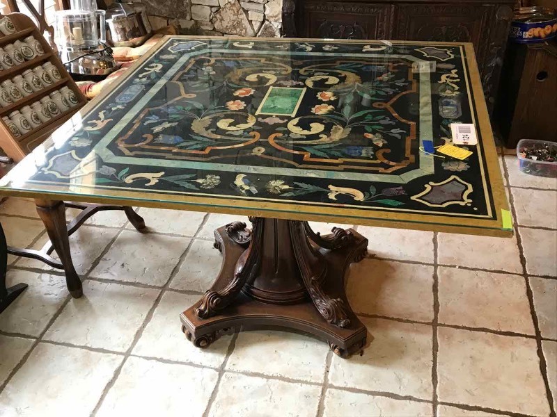 lot 124 image: Scagliola Top Table with Carved Base, Impressive Top