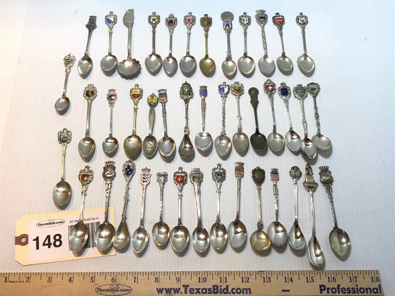 lot 148 image: Asst. Souvenier Spoons