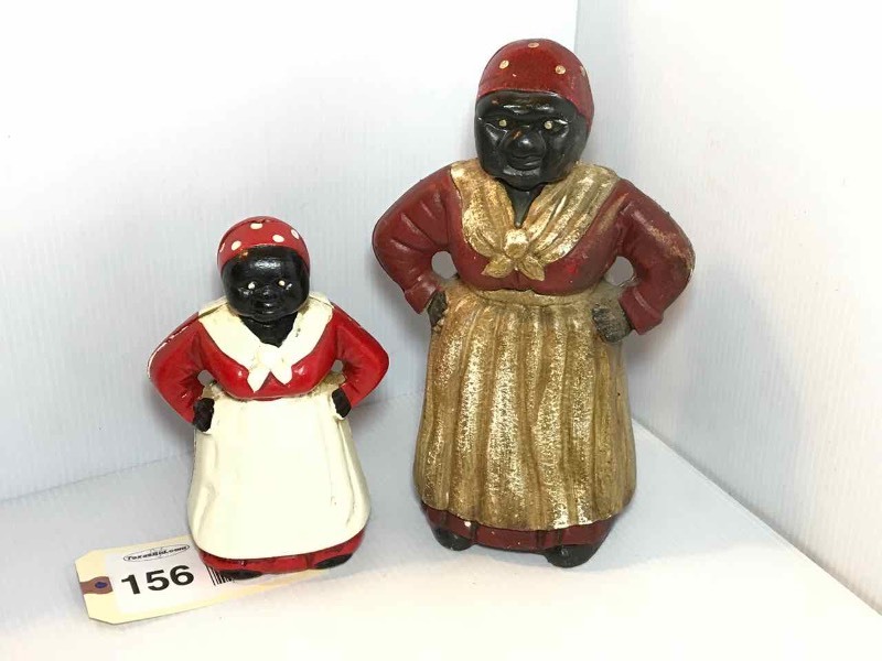 lot 156 image: (2) Cast Iron Banks