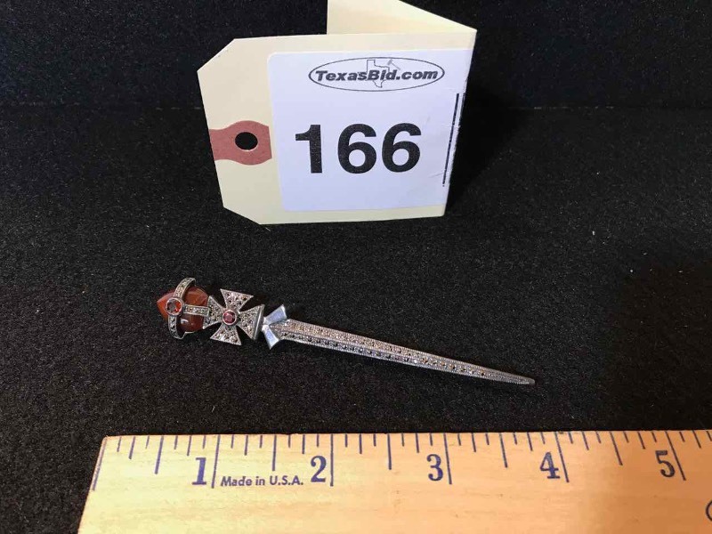 lot 166 image: Pin  Marcasite & Garnet SR 925