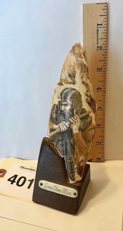 lot 401 image: Scrimshaw  Green River Man by Garbo 79