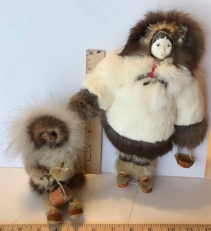 lot 408 image: (2) Alaskan Dolls in Fur