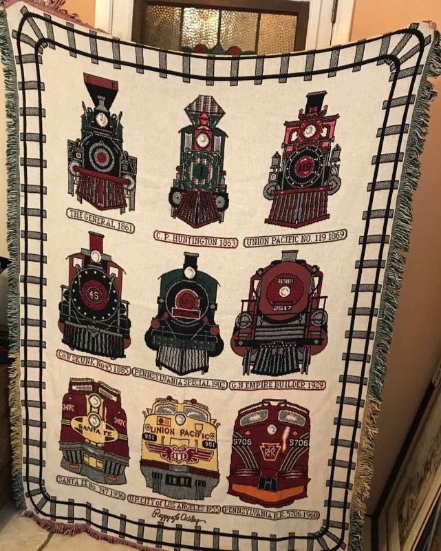 lot 420 image: Lap Throw  Trains
