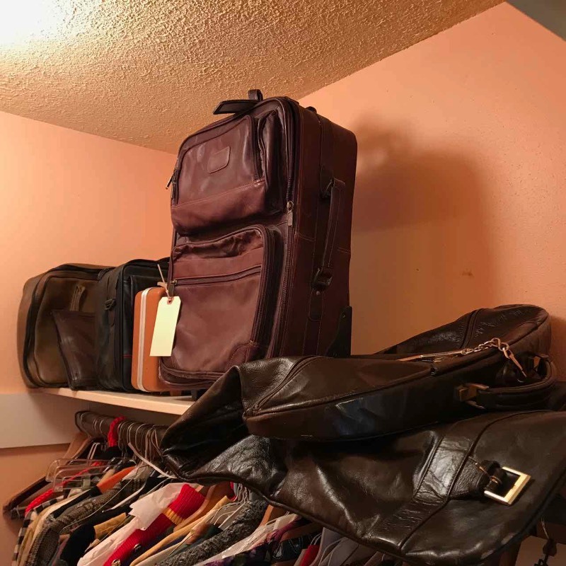 lot 425 image: Leather Garment Bag, Leather Carry-On Luggage, Asst. Satchels