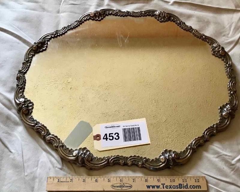 lot 453 image: Framed Mirror Peruana Plata Estereina 925 (flag image) Camusso