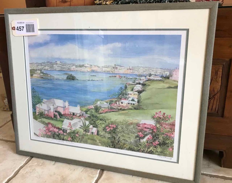 lot 457 image: Framed Print  Hamilton Harbor Mizzentop Bermuda