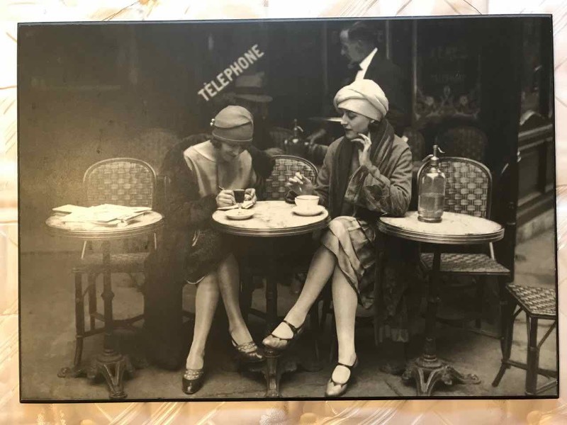 lot 461 image: Black & White Image, 2 Ladies at a Caf�