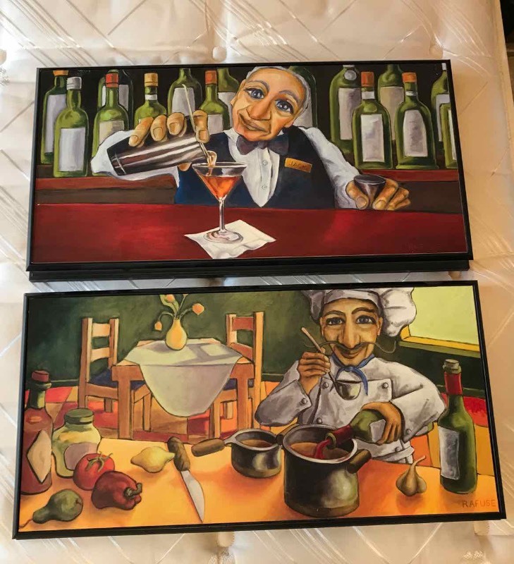 lot 462 image: (2) Giclees  Bartender, Cook