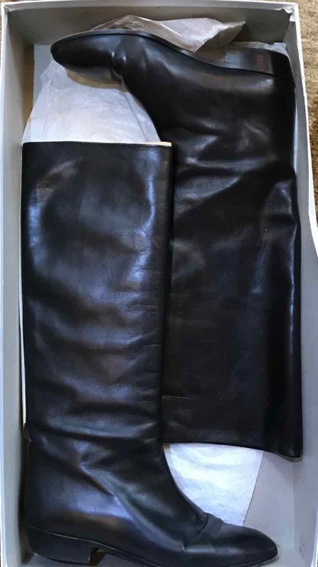 lot 482 image: (1) Pair Black Tall Boots  Anne Klein 7-12M