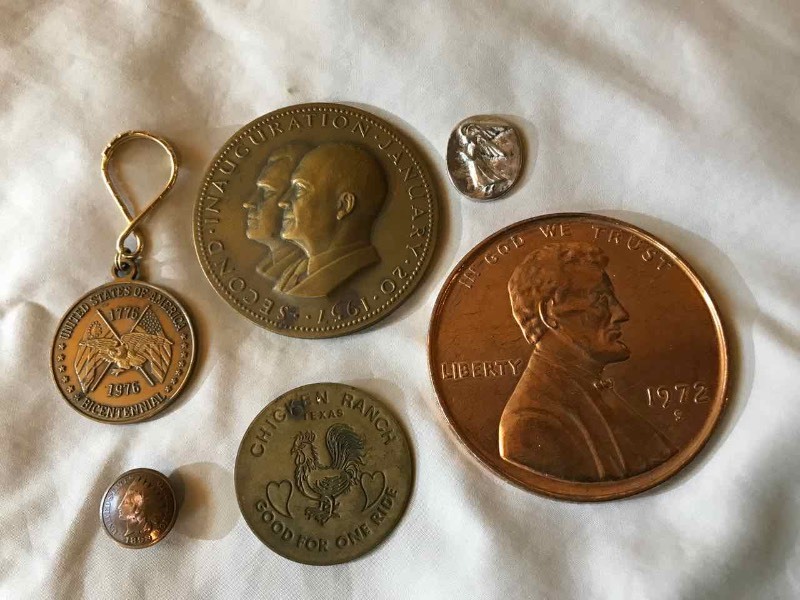 lot 496 image: Tokens Chicken Ranch, Inauguration, Cast of a Penny, Pocket Angel
