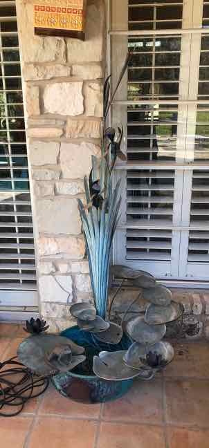 lot 508 image: Copper FountainSclupture  Frog & Lily Pads