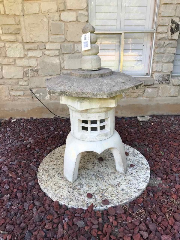 lot 525 image: Concrete Pagoda and Marble Round it is sitting on