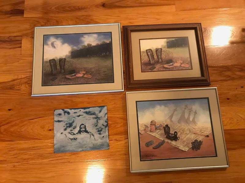 lot 542 image: (4) Original Painting by Jean Callahan  Flight