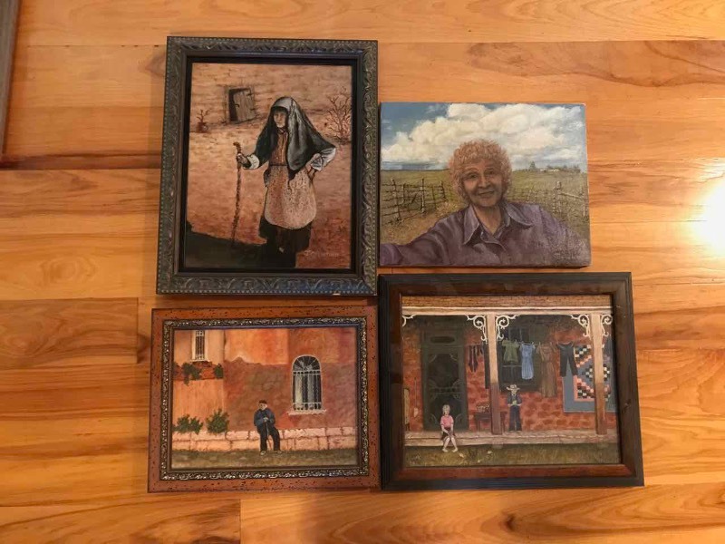 lot 547 image: (4) Original Paintings by Jean Callahan  People & Places