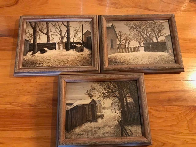 lot 549 image: (3) Original Paintings by Jean Callahan  Winter Scenes