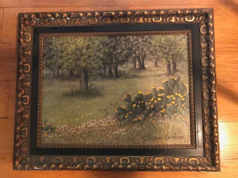 lot 554 image: (1) Original Painting by Jean Callahan  Grove of Trees & Cactus