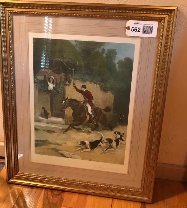 lot 562 image: Framed Print  The Huntsmans Courtship