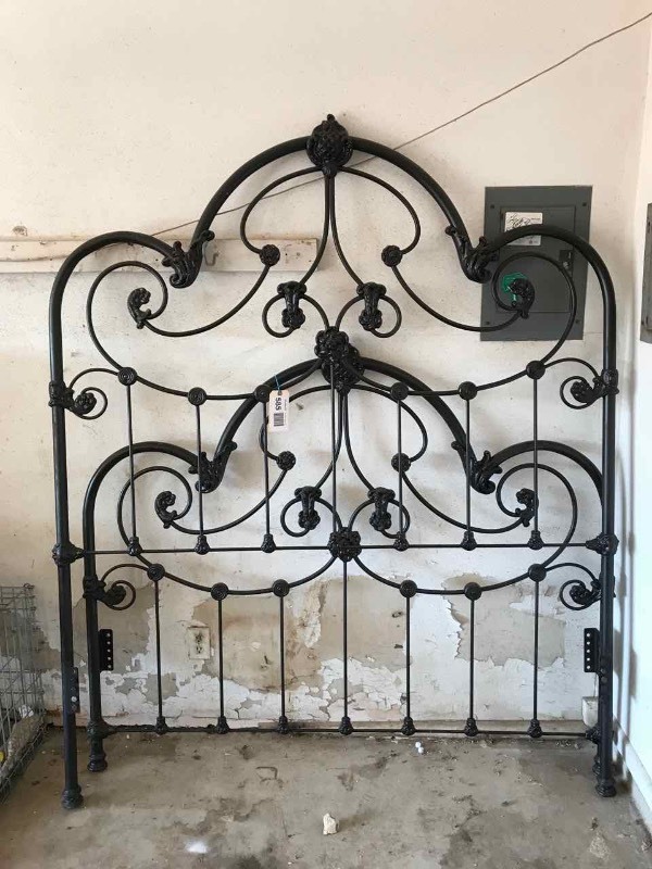 lot 585 image: Ornate Iron Footboard, Headboard, Rail(s)
