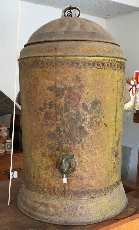 lot 634 image: Antique Porcelain Lined Coffee Urn