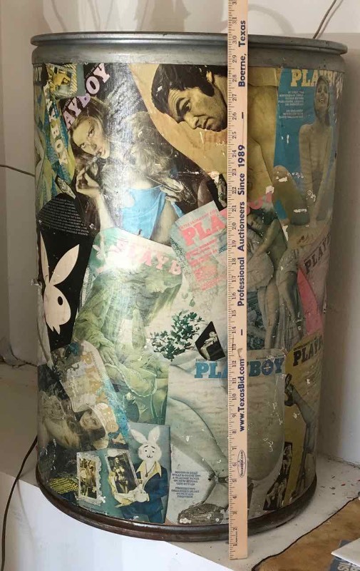 lot 641 image: Decoupaged Moving Barrel
