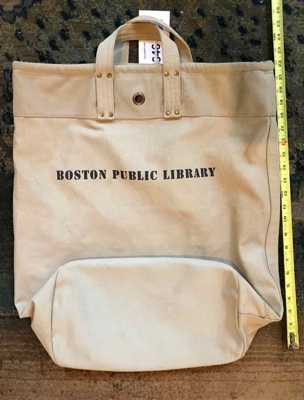 lot 646 image: Canvas Bag, Boston Public Library