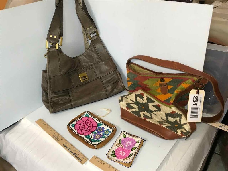 lot 234 image: (2) Purses Fossil and (2) Beaded Coin Purses