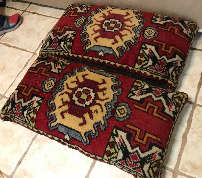 lot 241 image: (2) Heavy Bolster Pillows