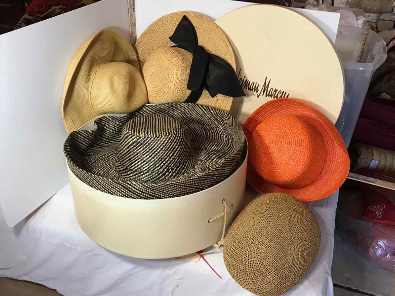 lot 243 image: (6) Ladies Fashion Hats & Neiman Marcus Box