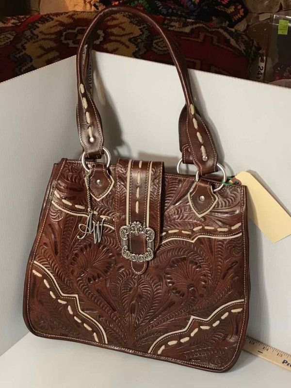 lot 245 image: American West Tooled Leather Bag