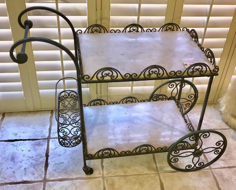 lot 274 image: Tea Cart Iron & Marble
