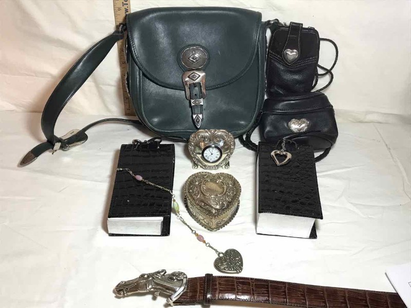 lot 276 image: Brighton Items & Similar Looking  Purse, clock, trinket box, etc.