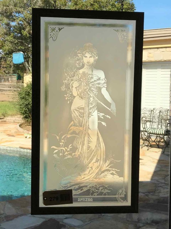 lot 279 image: Frosted Glass Window Panel  Spring