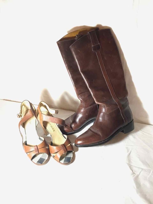 lot 281 image: Burberry Sandals (37), Tall Brown Boots (8-12 AA)