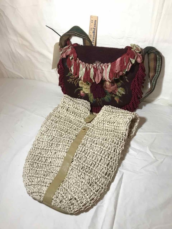 lot 288 image: (2) Purses  Needlepoint & Braided