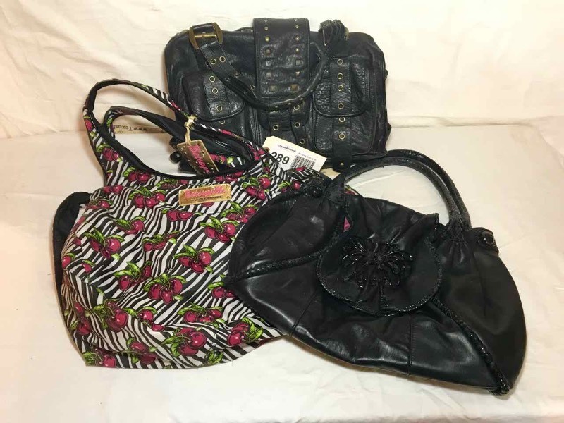 lot 289 image: (3) Betsy Johnson Purses