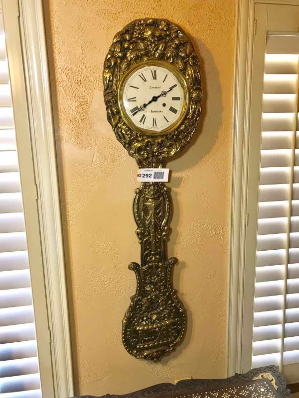 lot 292 image: Wall Clock  Lansalot a Navarrenx, Pressed Tin