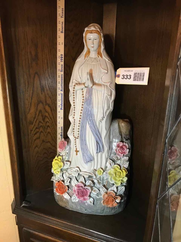 lot 333 image: Porcelain Mary Statue