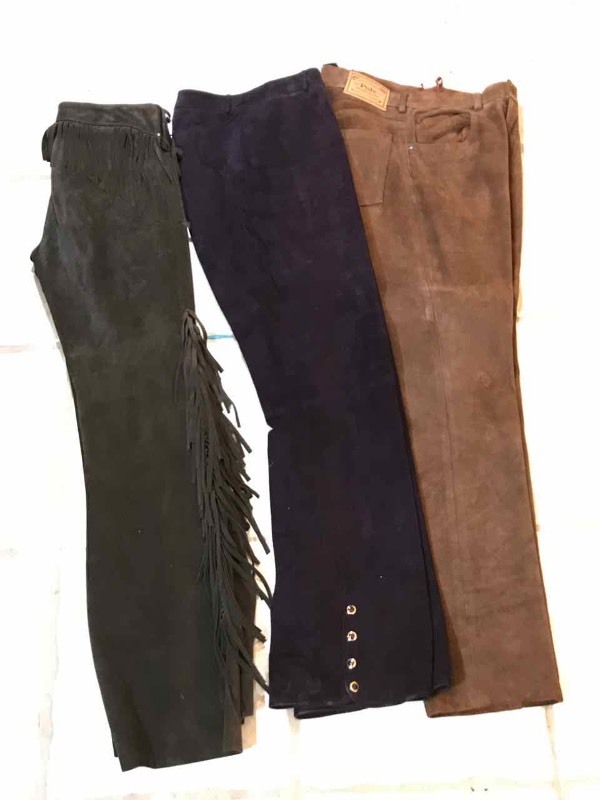 lot 356 image: (3) Ladies Suede Leather Pants (size 4)