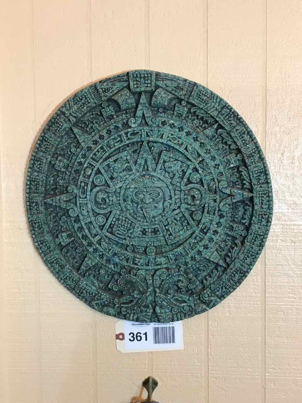 lot 361 image: Round Aztec Style Plaque