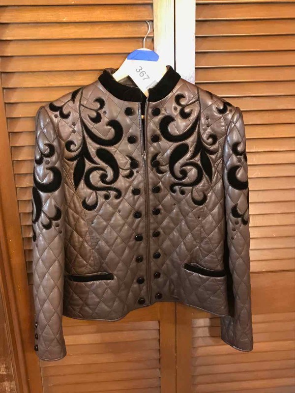lot 367 image: Valentino Boutique Leather Jacket (womens 48)
