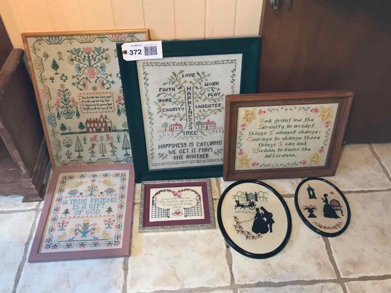 lot 372 image: Needlework & Framed Samplers