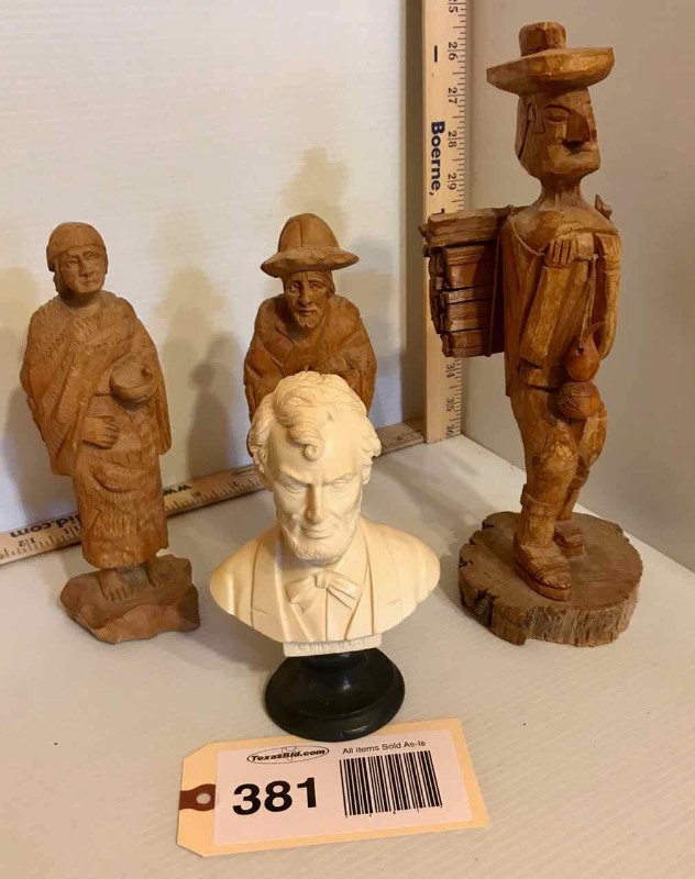 lot 381 image: (4) Carved Figures